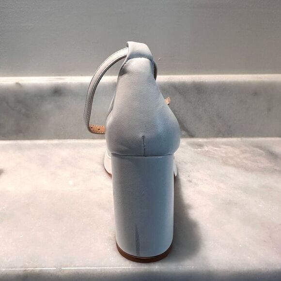 Wetkiss Ankle Buckle Strap Round Toe Platform Chunky Pump Heels White Size 9.5 - Picture 14 of 16